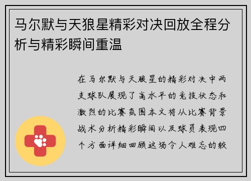 马尔默与天狼星精彩对决回放全程分析与精彩瞬间重温
